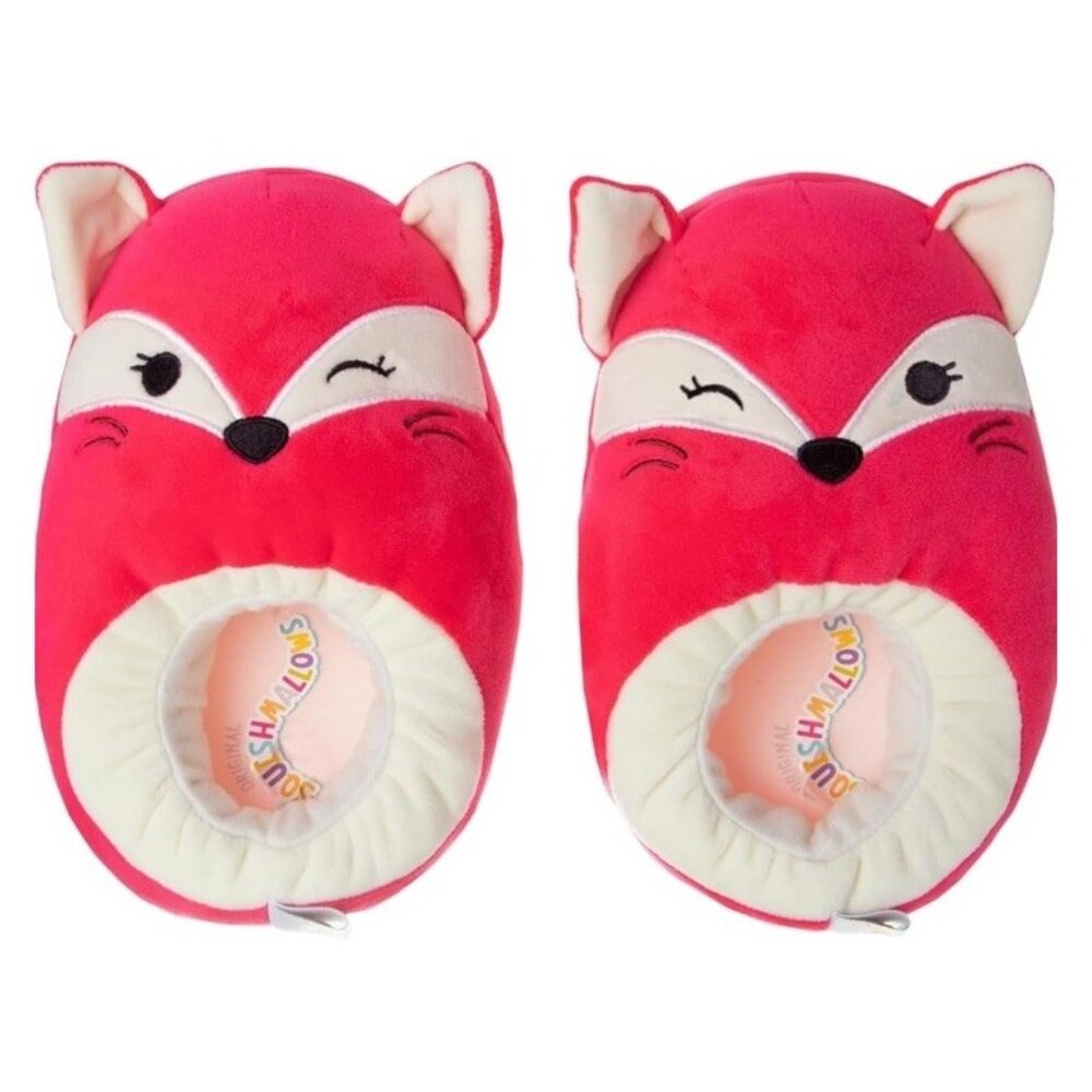 Squishmallows‎ Girls Slippers Plush Lightweight Red Fifi the Fox Size 11-12 NEW